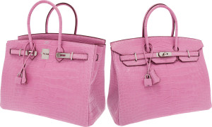 Hermes Extremely Rare 35cm Matte Pink 5P Alligator Birkin Bag